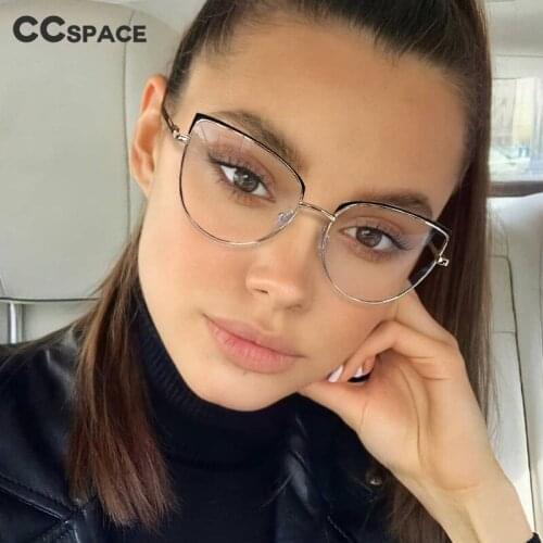 53101 Cat Eye Blue Light Blocking Metal Frame Ladies Eyewear Decorative Fashion Gaming Womens Computer Glasses
