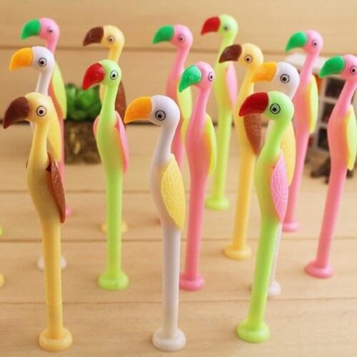 1PC Creative New Cartoon Lovely Plastic Flamingo Gel Pens For Kids Novelty Gift Korean Stationery Office School Supplies