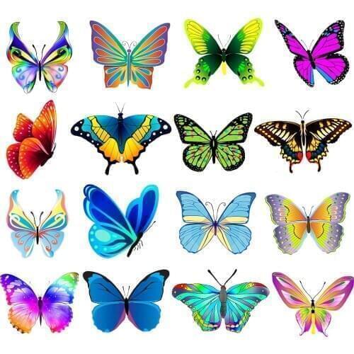 10/50pcs Pack Colorful Symphony Butterfly Stickers for Laptop Skateboard Guitar DIY Fridge Car Bottle Decals Kids Toy Stickers