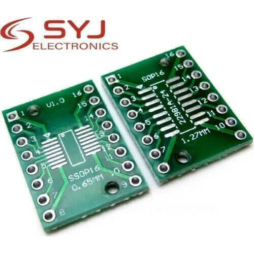 10pcs/lot TSSOP16 SSOP16 SOP16 to DIP16 Transfer Board DIP Pin Board Pitch Adapter PCB In Stock