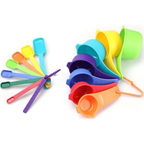 15pcs Colorful Kitchen Measuring Tools Nestable Cups and Spoons Durable Easy to Clean for Measuring Solid Liquid xqmg Measuring