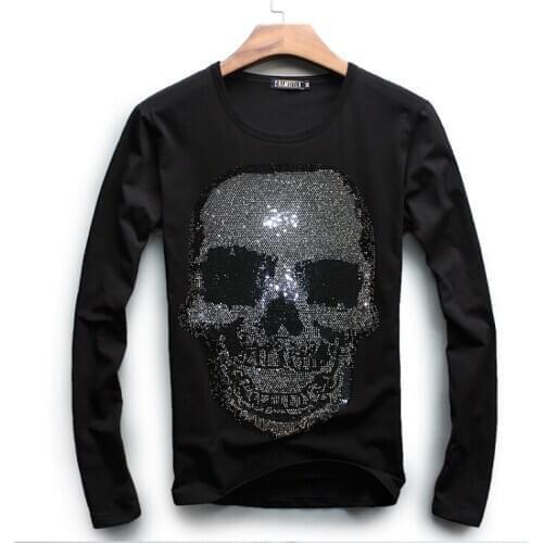 2019 Slim Fitness O Neck Long Sleeve high quality cotton Tee T-shirt Casual