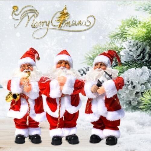 2021 Electric Music Santa Claus Doll Children Toy Singing Santa Claus Doll New Year Decoration Ornaments For Kid Children Gift