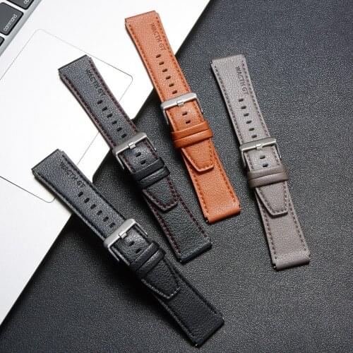 22mm Smart Watches Band New Leather Strap Lychee Pattern Quick Release Strap Leather for Huawei GT2 Pro Smart Watch