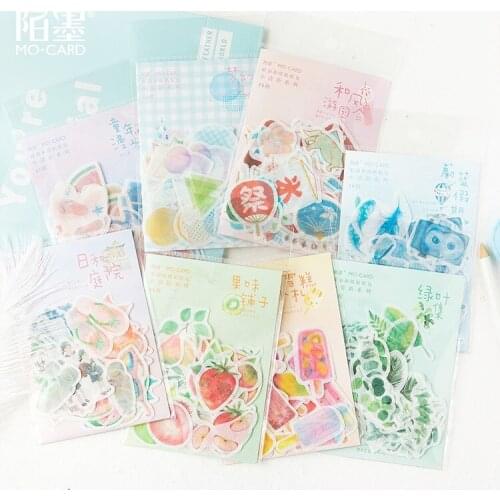 45pcs/Lot Cool Summer Stickers Set Scrapbooking Stickers for Journal Planner DIY Crafts Scrapbooking Embellishments Decoration