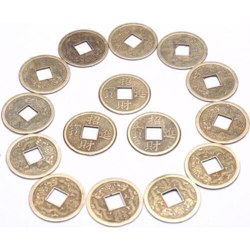 ANGRLY Bunch Chinese Feng Shui Coins For Wealth And Success Lucky Oriental Emperor Qing Money Christmas Gifts Party Craft