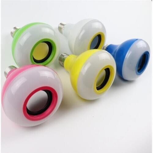 E27 Wireless Bluetooth Dimmable Speaker Bulb LED Smart Bulb WiFi Colorful music stage lamp with 24 Keys Remote Control
