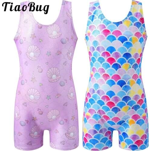 Kids Girls Ballet Dance Gymnastics Leotards Bodysuit Sleeveless Jumpsuit Unitard Gym Swimsuit Dancer Competition Costume