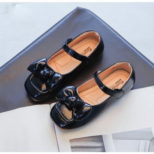 1 2 3 8 12 Year Fashion Bow Little Girl Dance Princess Leather Baby Shoes For ChildrenS School Shoes For Kids Dress Flats Shoes
