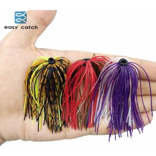 Easy Catch 20pcs Mixed Color Fishing Rubber Jig Skirts 50 Strands Silicone Skirt Wire With Rubber Ring Fly Tying Rubber Material