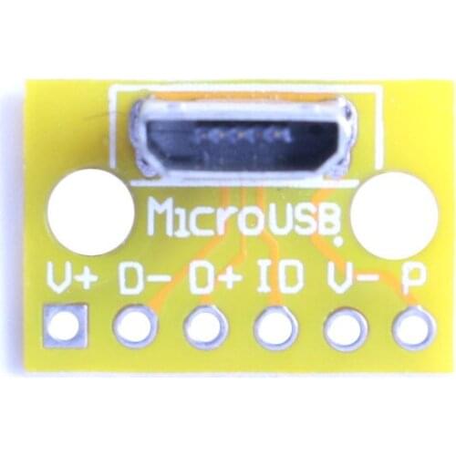10PCS Micro usb female vertical USB socket charging data female socket 5PUSB test universal board hole pitch 2.54mm