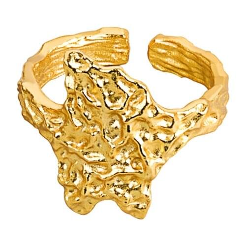 INS Hot Irregular Hammered Texture Open Adjustable Rings For Women Irregular Texture Finger Signet Ring Punk Party Jewelry