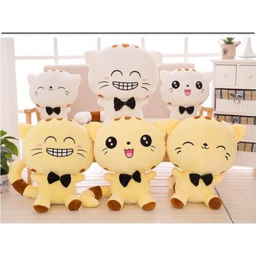 20/35/50cm Big Face Cat Plush Toy Plush Dolls For Children High Quality Soft Cotton Smile Baby Brinquedos Animals For Gift