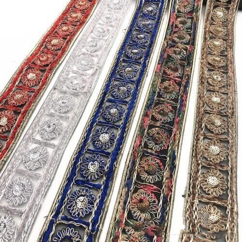 1yards Lace Ribbon Embroidered Lace for Skirt Accessories Trim Handmade Sewing Fabric DIY Headdress Scarf Decoration Gifts