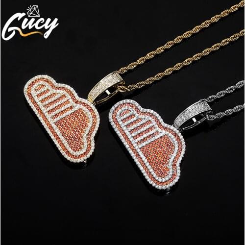GUCY Clouds Pendant Iced Out Bling Charm With Tennis Chain Statement Necklace Men Women Hip Hop Chains For Jewelry Gift