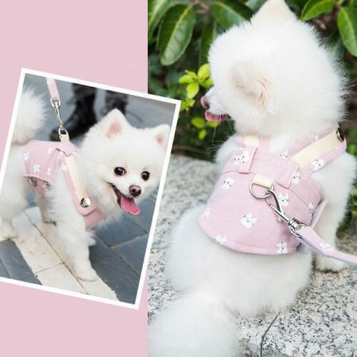 Cute Small Dog Harness Breathable Mesh Vest Pet Leash Walking Running Chest Strap For Pomeranian Teddy Chihuahua Puppy Dogs