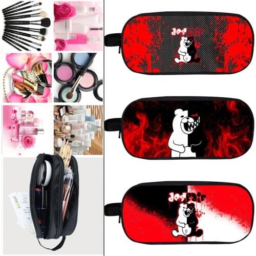 3D Print Anime Multifunctional Stationery Danganronpa Monokuma Pencil Case Large Capacity Stationery Cartoon Make Up Boxes