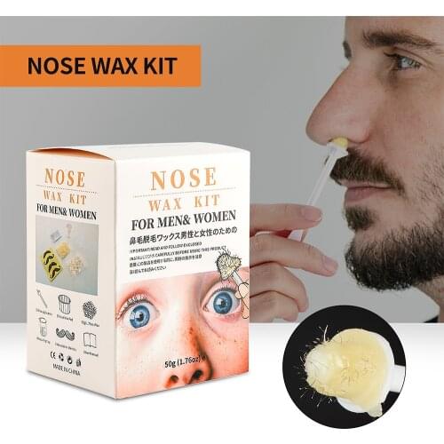Hair Removal Nose Wax Kit Nose Hair Wax Removal Effective and Safe Nose Hair Remover for Women&Men Cosmetic Tool Hair Trimmer