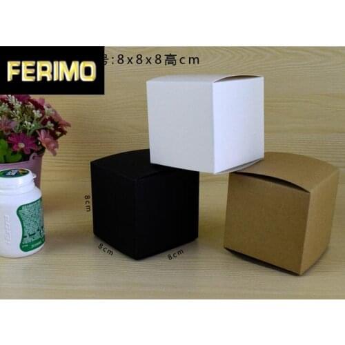 Small kraft paper bucket gift box, square brown kraft cardboard boxes for packing / natural kraft birthday gift boxes