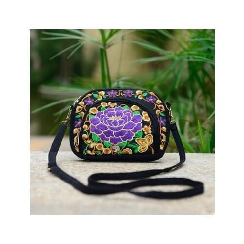 New Hot Womens Shopping Embroidered Bags!All-match Handmade Ethnic Flowers Embroidery Women Small Day Clutch Shoulder&Handbags