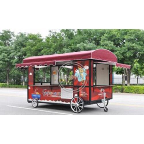 New style 3.5m food cart street mobile ice cream hot dog vending cart food truck handpush kiosk trailer