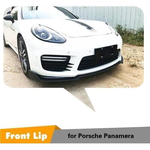 For Porsche Panamera Turbo S 2014 - 2016 Carbon Fiber Front Bumper Guard Lip Spoiler Splitters