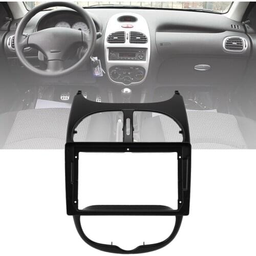 9 Inch 2Din Car Dashboard Frame DVD Frame Radio Panel Frame Navigation Panel for Peugeot 206 2004-2008