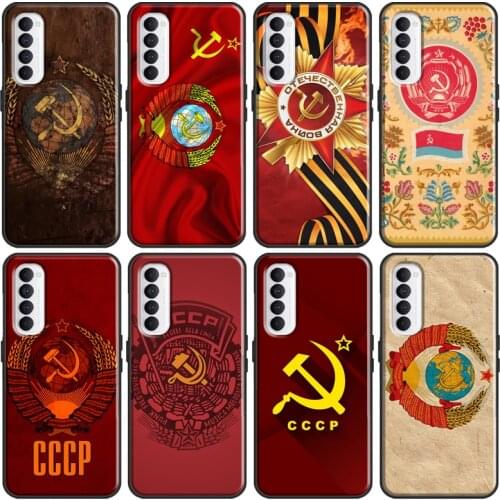 Russia Soviet Emblem Flag Case For Realme Q3 Pro GT Neo C3 C15 C21 6 7 8 Pro Cover For OnePlus 9 Pro 7T 8T 9R Nord