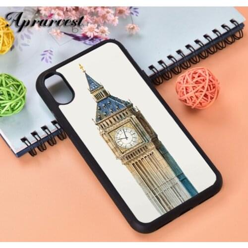 Aprarvest Big Ben Clock Tower Silicone Rubber Phone Case Cover For iPhone 6 6S 7 8 PLUS X XS XR 11 12 MINI PRO MAX