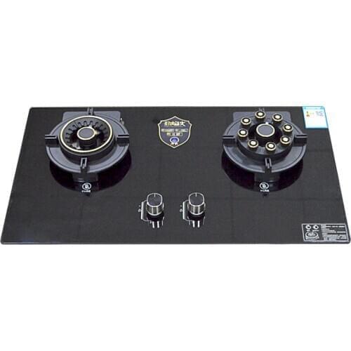 Folding gas stove Household energy-saving fire stove Natural / liquefied gas stove Tempered glass panel double-hole stove