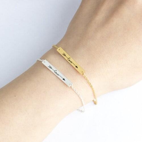 Stainless Steel Arrow Bracelet & Bangle Charm Women Simple Jewelry Stainless Steel Chain Bracelet Best Friend Gifts Bijoux Bff