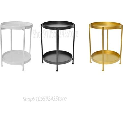 Light Luxury Table Simple Nordic Iron Corner Table Balcony Small Round Table Mini Sofa Double Small Coffee Table Side Table Flow