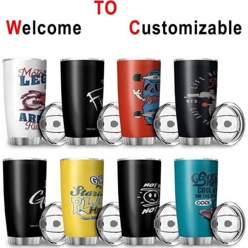 600ML Stainless Steel Water Bottle Double-layer Vacuum Car Cup Thermal Bottle Portable Travel Custom Water Cup Mug Art Pattern