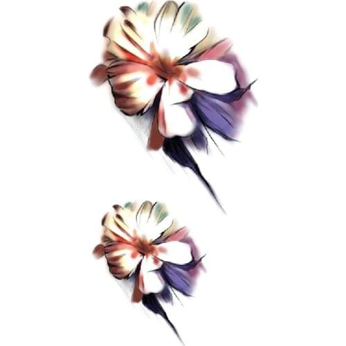 Waterproof Temporary Tattoo Sticker Colorful Flowers Purple Shade Design Fake Tattoos Flash Tatoos Arm Body Art for Women Men