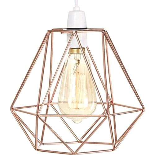 Iron Wire Basket Cage Style Light Shade, Funky Retro Modern Industrial Vintage Look, Easy Fit