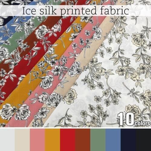 100*150cm Green Flower Cotton Fabric Vintage Flowers Rayon Printed Fabric For Diy Dress Shirts Apparel Upholstery Pajamas