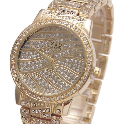 2017 Fashion Luxury G&D Women Watches Gold Womens Quartz Wristwatch Stainless Steel Relojes Mujer Ladys Bracelet Watch Clock