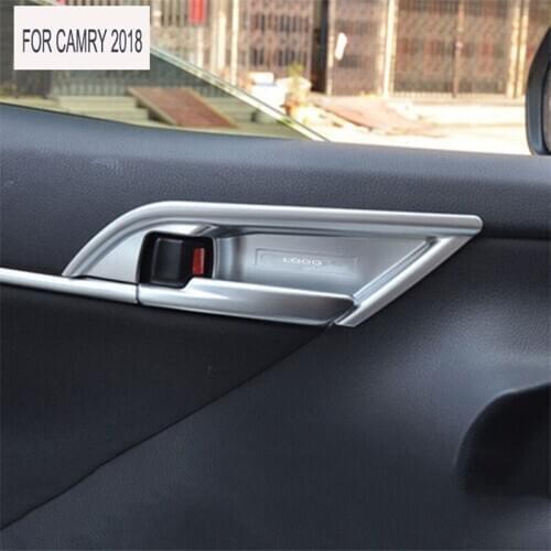 2018 FIR For Camry 2018 4pcs Set ABS Matte Car Styling Interior Door Handle Bowl Cover Trim