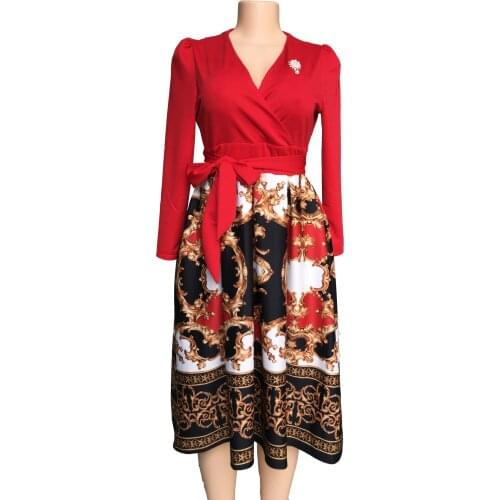 African Dresses For Women African Clothes Africa Dress Patchwork Print Dashiki Clothing Ankara Plus Size Knee-length Woman Dress