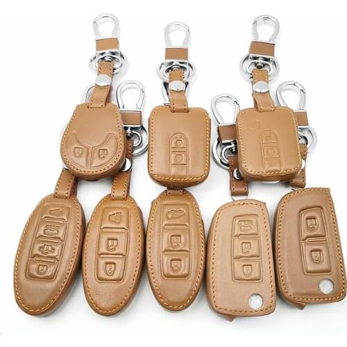 Hot New Styles Leather Car Key Case Cover For Nissan Qashqai J10 J11 X-Trail T31 T32 kicks Tiida Pathfinder Murano Note Juke