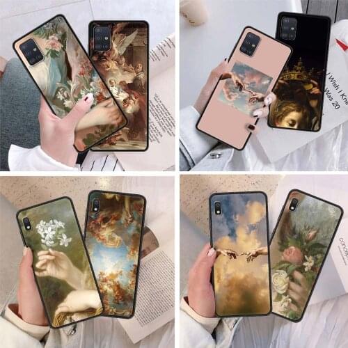 Art Michelangelo Aesthetic Case For Samsung Galaxy A51 A71 A21s A31 M31 A12 A41 A11 A42 5G M51 M30s Casos Black Phone Fundas