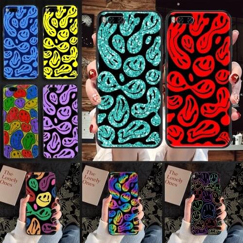Smile face luck Art Phone case For Xiaomi Mi Max Note 3 A2 A3 8 9 9T 10 Lite Pro Ultra black soft back trend coque art