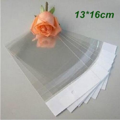 DHL Wholesale 1500Pcs/Lot 13*16cm Clear Self Adhesive Seal Plastic Storage Bag OPP Poly Bag Retail Pack Package Bag W/ Hang Hole