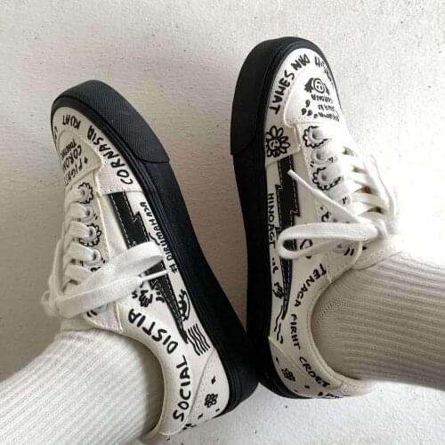 Designer Women Canvas Sneaker Patchwork Student Cow Print Shoes Brand White Thick Heel Sneakers Casual Running Platform Sneakers