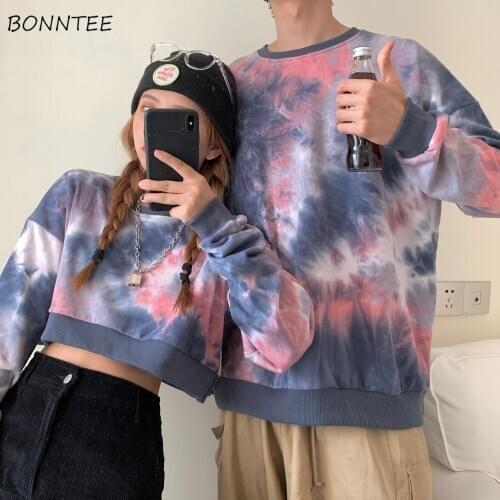 Hoodies Women Harajuku Print Chic BF Style Teens Cropped Hoodie Couples Unisex All-match Fall Basic Loose Womens Streetwear New