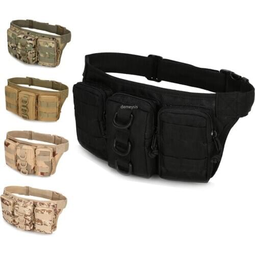 800D Oxford Camouflage Waist Bag Lightweight Tactical Paintball Sports Bags Military Airsoft Combat Hunting Climbing Waist Bags