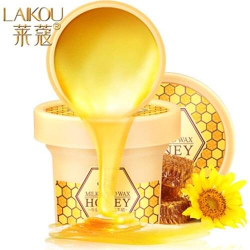 LAIKOU 120G/Pcs Milk Honey Paraffin Wax Nourishing Moisturizing Whitening Hand Mask Exfoliator Remove Dead Skin Hand Care Cream