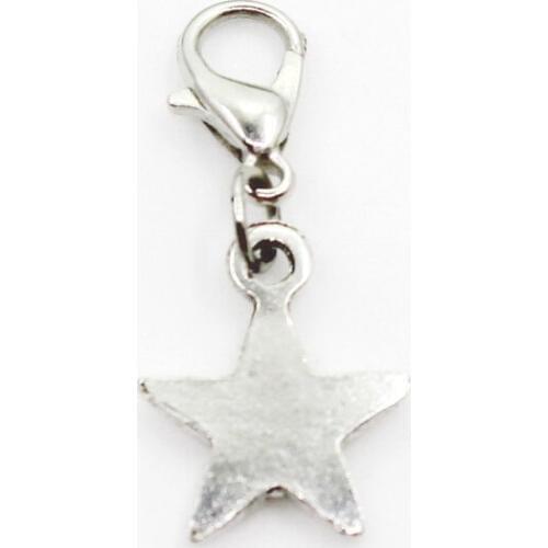 Hot Selling 20pcs/lot Five Pointed Star Dangle Charms Lobster Clasp DIY Bracelet Necklace Pendants Jewelry Hanging Charms