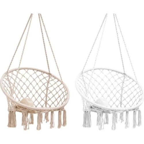 Macrame Swing Hammock Nordic Style Hanging Rope Chair For Living Room Reading Balcony Outdoor Rest