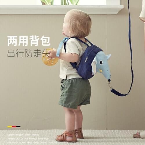 Cute baby elephant safety strap backpack toddler anti-lost bag children comfortable school bag toddler anti-lost wrist link
